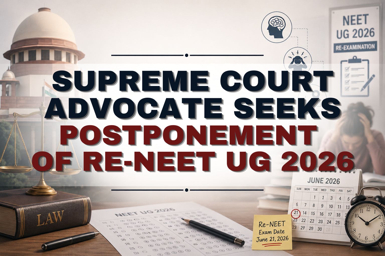 Supreme Court Advocate Seeks Postponement of Re-NEET UG 2026, Citing Student Stress and Logistical Challenges